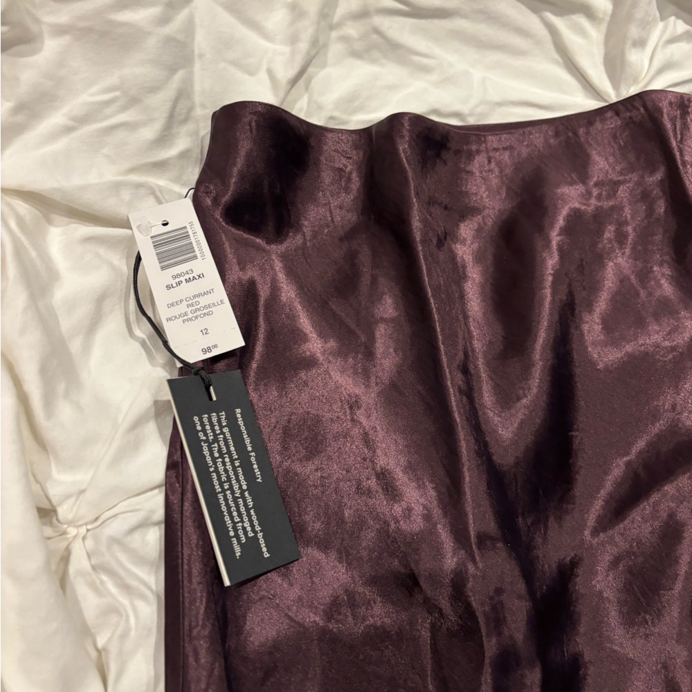 Aritzia Babaton Slip Maxi Skirt in Deep Currant Red